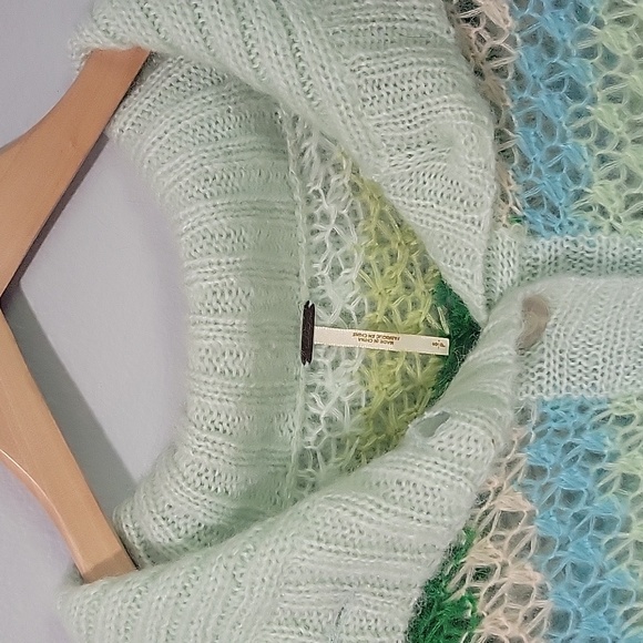 Womens Free People green, blue, pink, button down sweater in size small - Picture 2 of 7